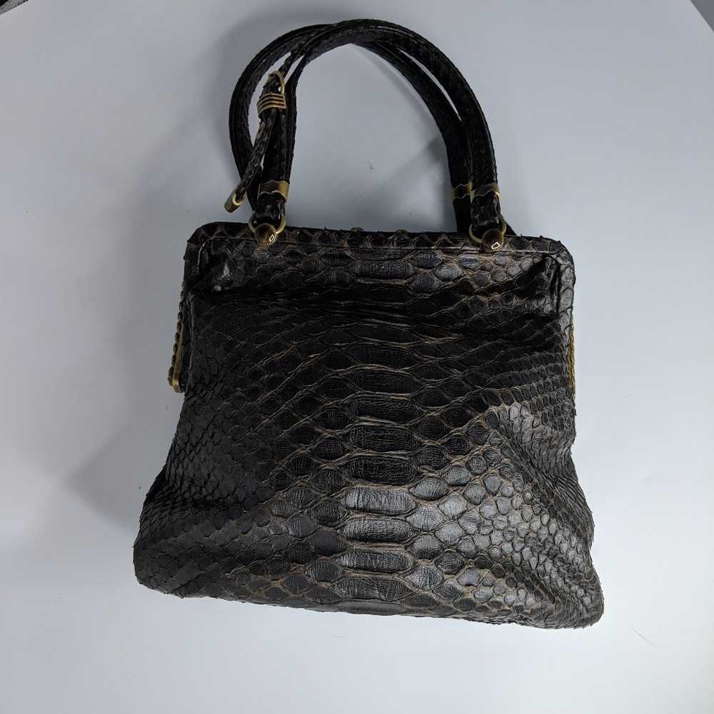 Auth Bottega Veneta python bag